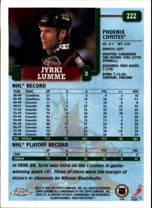A2320- 1999-00 Topps Hockey Card #s 1-250 +Rookies -You Pick- 15+ FREE US SHIP - Bild 431 von 487