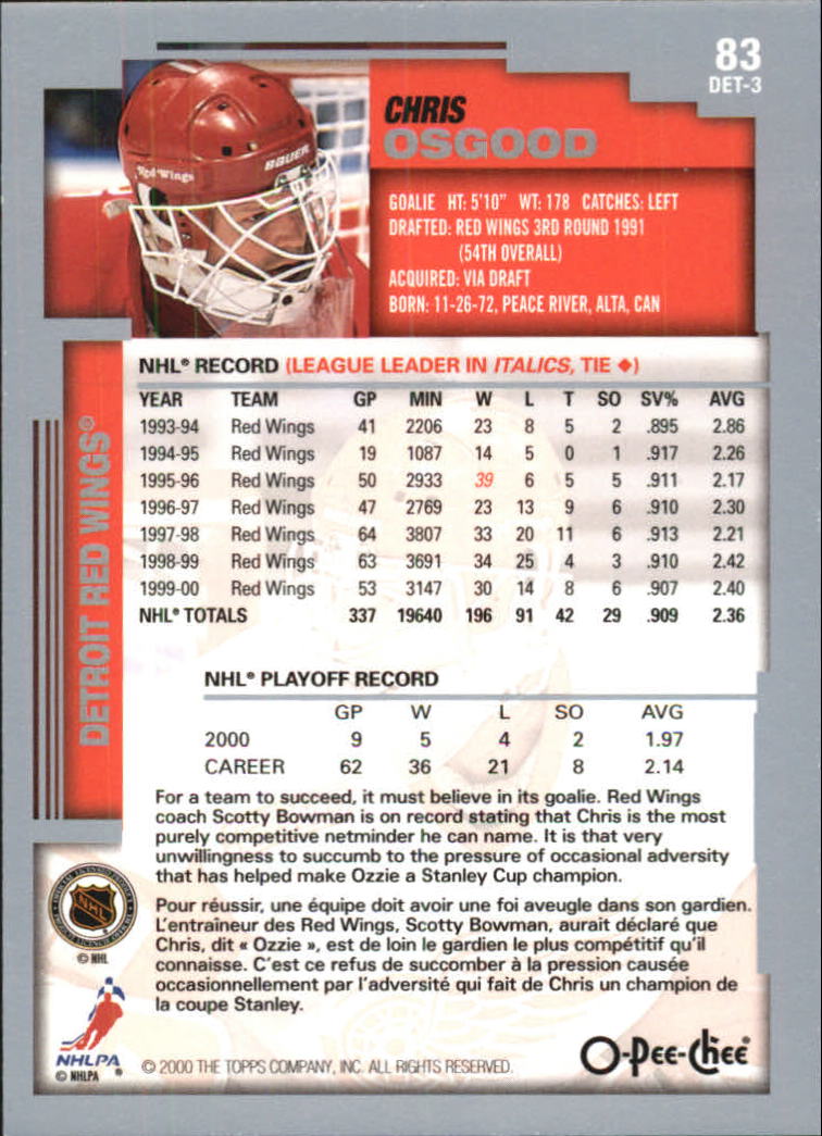 B0136- 2000-01 O-Pee-Chee Hockey Card #s 1-330 -You Pick- 15+ FREE US SHIP