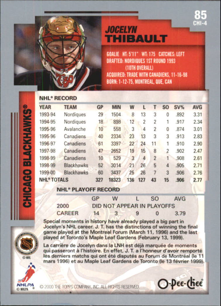 B0136- 2000-01 O-Pee-Chee Hockey Card #s 1-330 -You Pick- 15+ FREE US SHIP