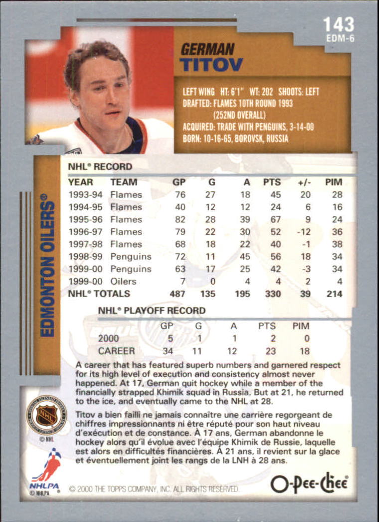 B0136- 2000-01 O-Pee-Chee Hockey Card #s 1-330 -You Pick- 15+ FREE US SHIP