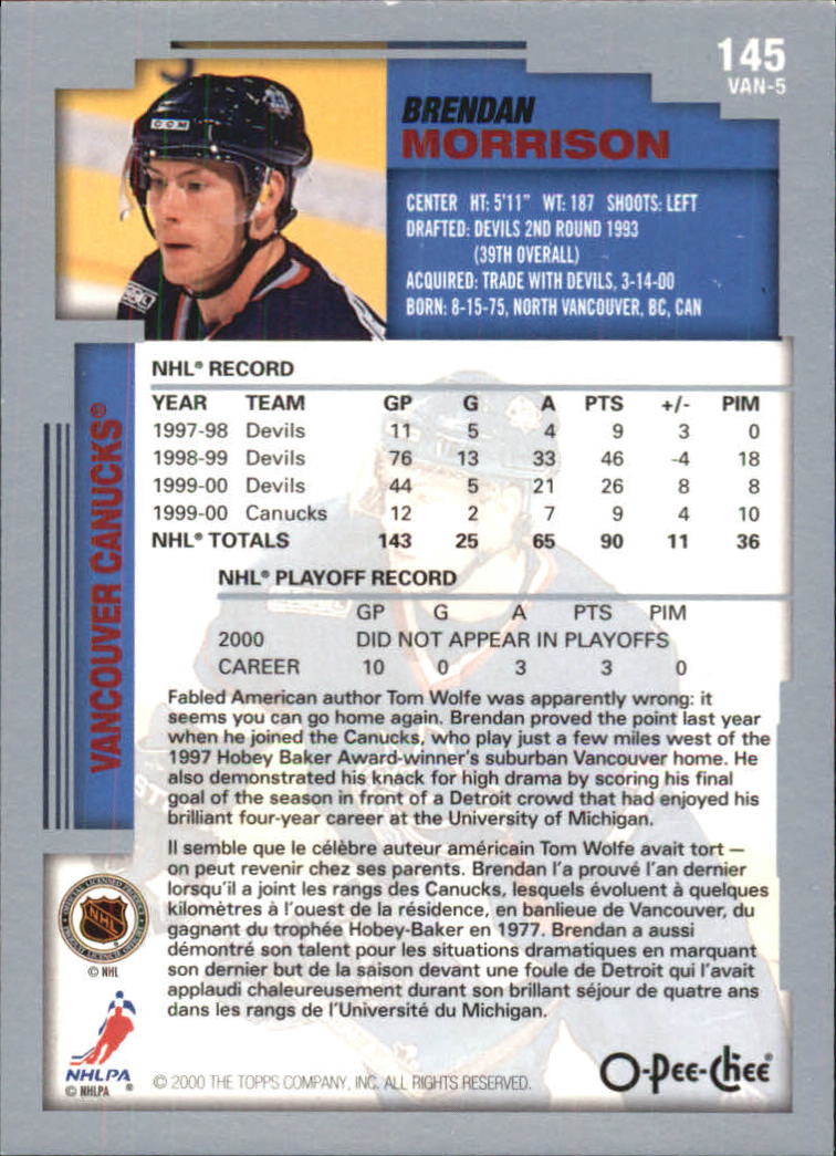 B0136- 2000-01 O-Pee-Chee Hockey Card #s 1-330 -You Pick- 15+ FREE US SHIP