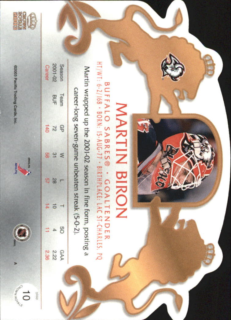 2002-03 Pacific Crown Royale - #76 Johan Hedberg