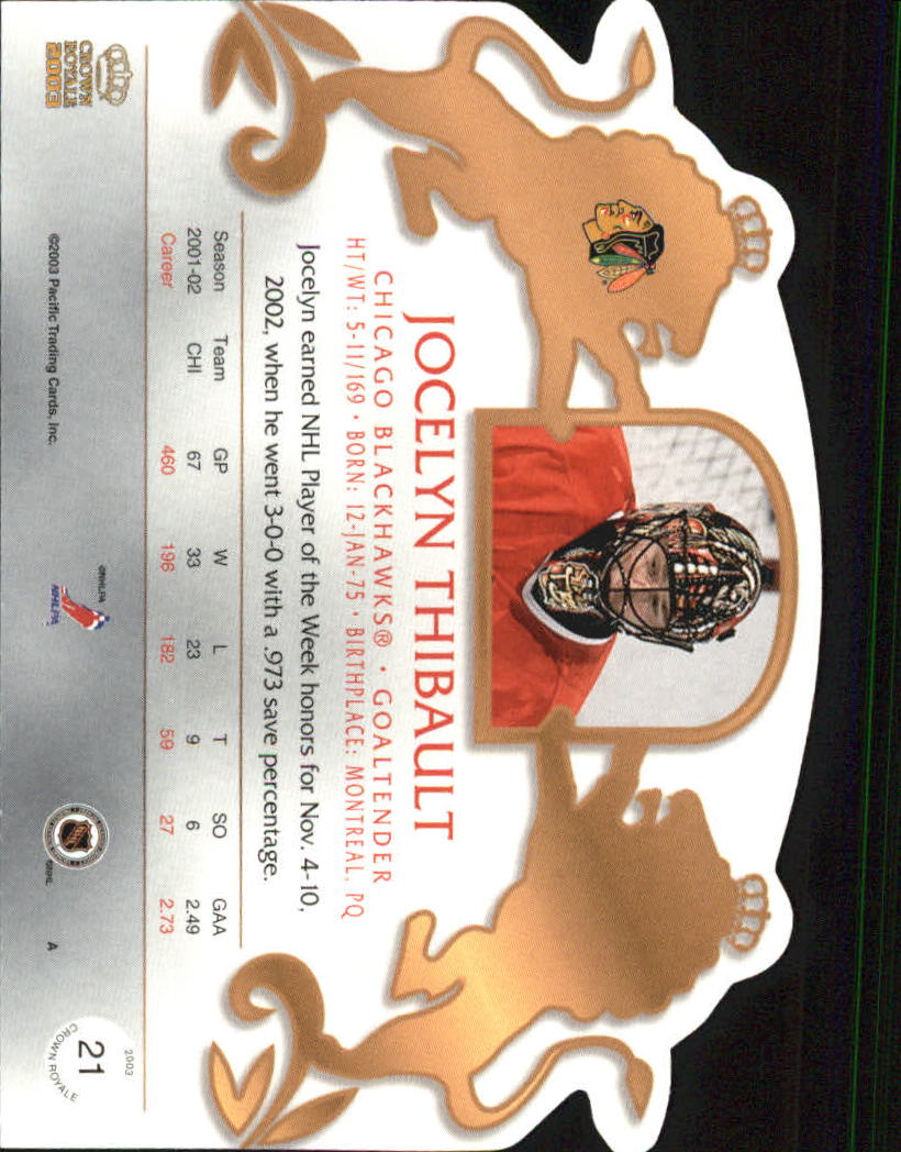 2002-03 Pacific Crown Royale - #76 Johan Hedberg