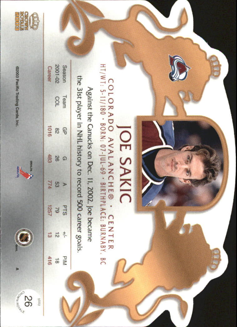 2002-03 Pacific Crown Royale - #76 Johan Hedberg