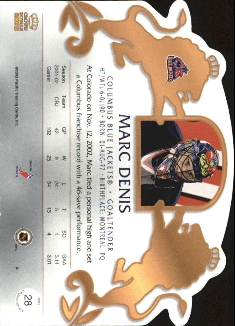 2002-03 Pacific Crown Royale - #76 Johan Hedberg