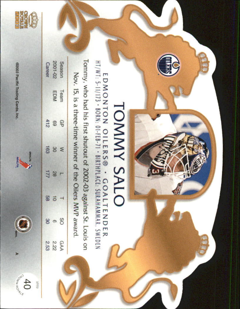 2002-03 Pacific Crown Royale - #76 Johan Hedberg