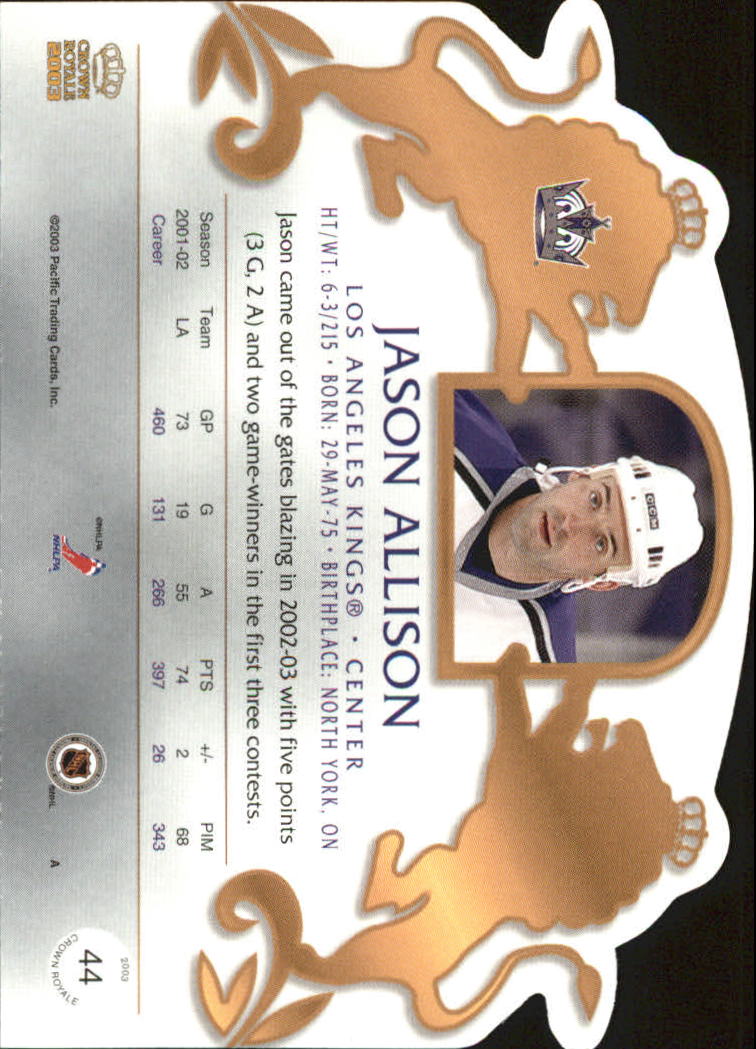 2002-03 Pacific Crown Royale - #76 Johan Hedberg