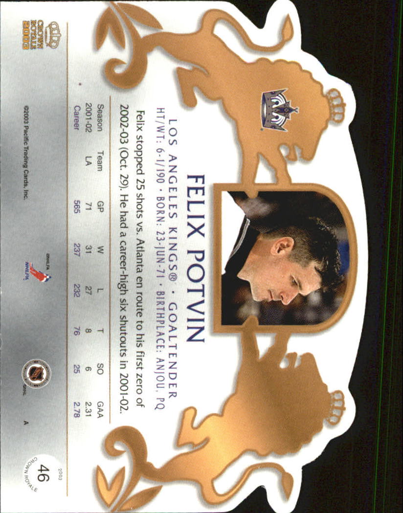 2002-03 Pacific Crown Royale - #76 Johan Hedberg