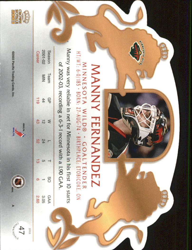 2002-03 Pacific Crown Royale - #76 Johan Hedberg