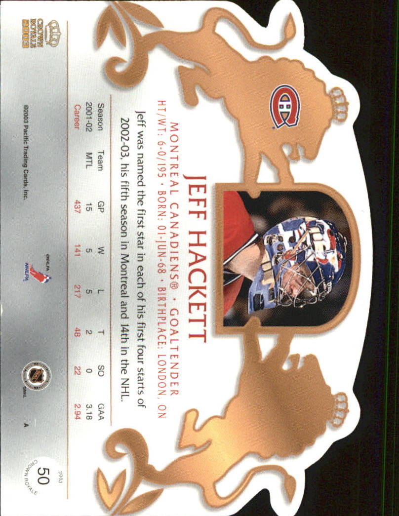 2002-03 Pacific Crown Royale - #76 Johan Hedberg