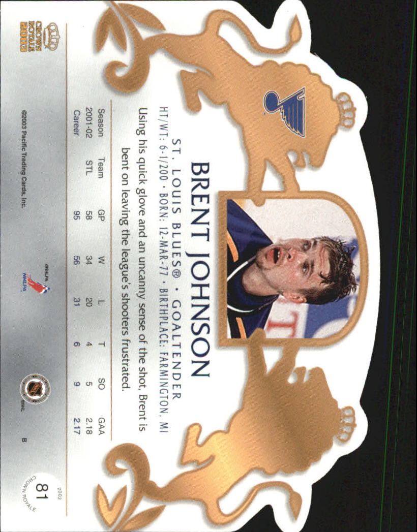 2002-03 Pacific Crown Royale - #76 Johan Hedberg