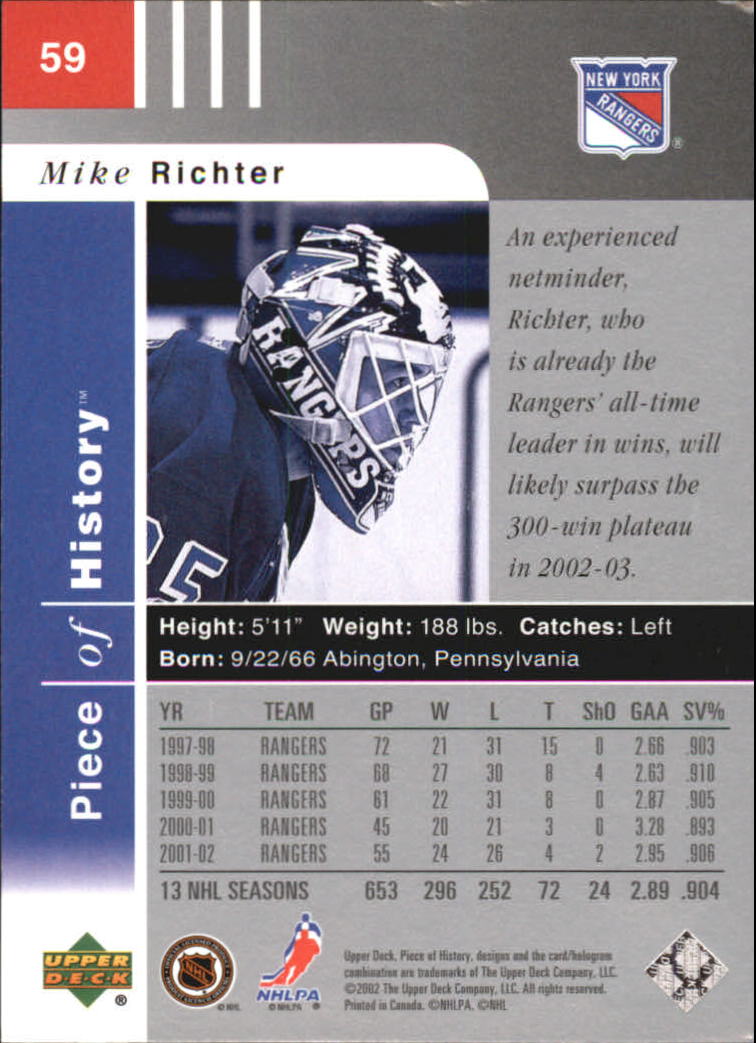 2002-03 Upper Deck Piece Of History - Eric Lindros #58 for