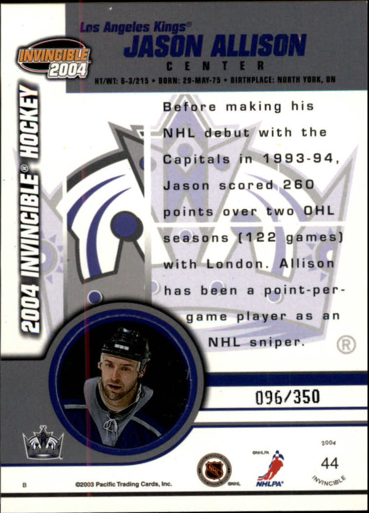 A8813- 2003-04 Pacific Invincible blau HK #S 1-125 -Sie wählen- 15+ KOSTENLOSER US-VERSAND - Bild 63 von 203