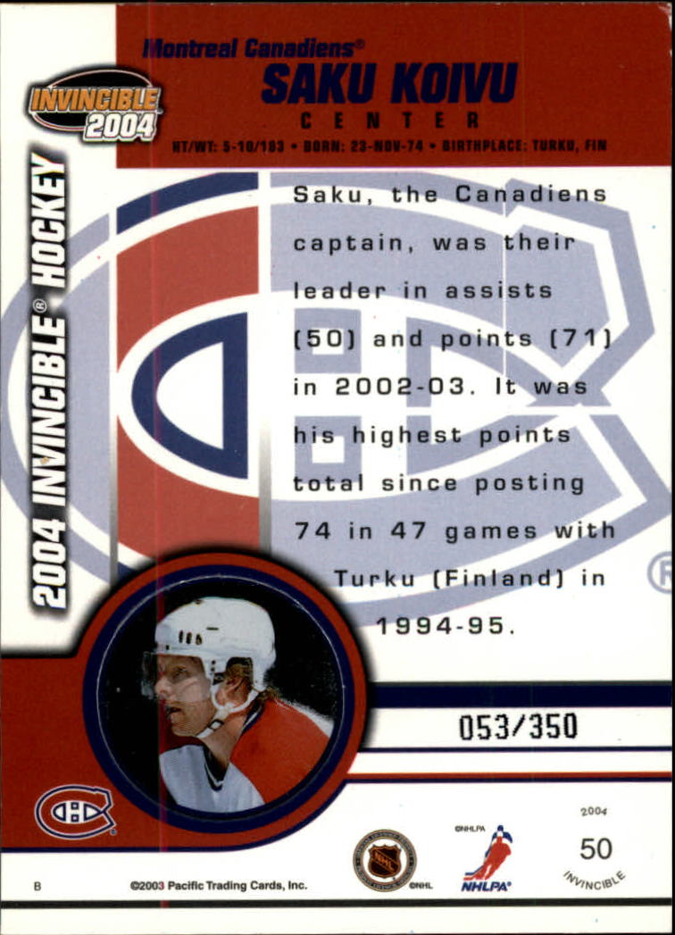 A8813- 2003-04 Pacific Invincible blau HK #S 1-125 -Sie wählen- 15+ KOSTENLOSER US-VERSAND - Bild 71 von 203