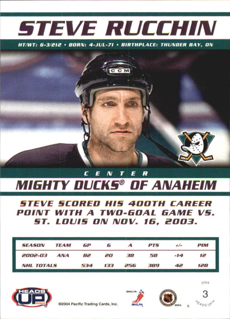 2003-04 Pacific Heads Up - Steve Yzerman #38 Retail Ltd for
