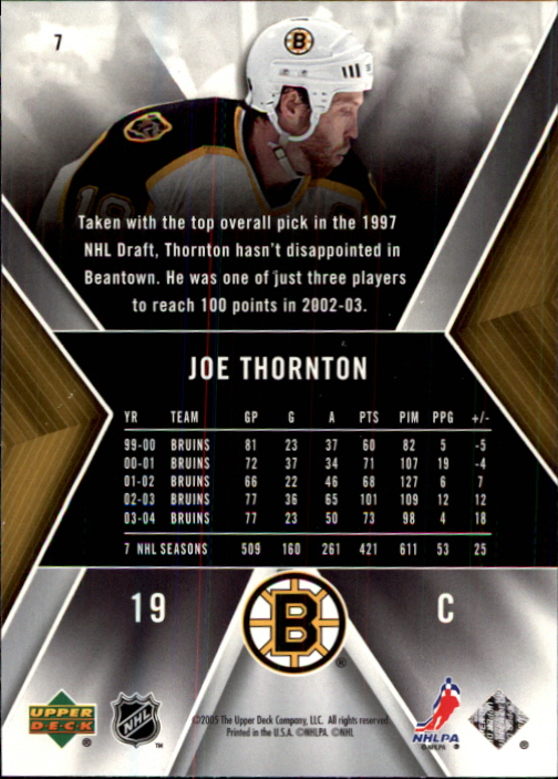 2005-06 SPx - #7 Joe Thornton