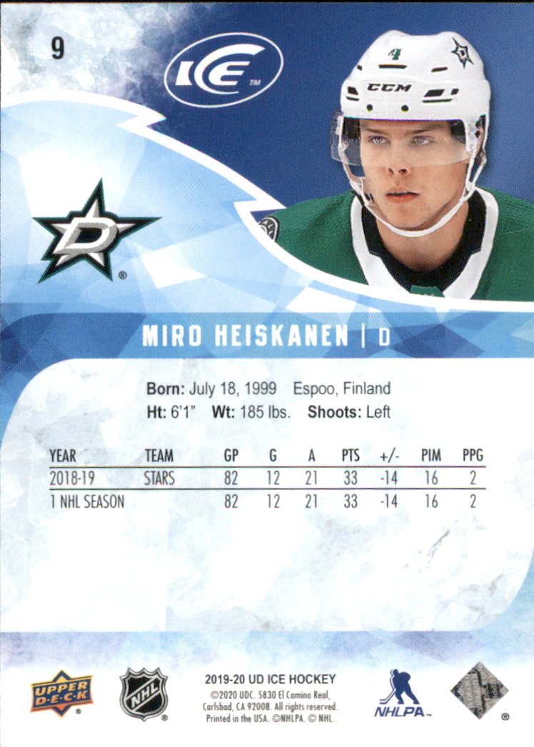 A6507 10+ FREE SHIP Details about   2019-20 Upper Deck Ice Hockey Card #s 1-50 - You Pick 