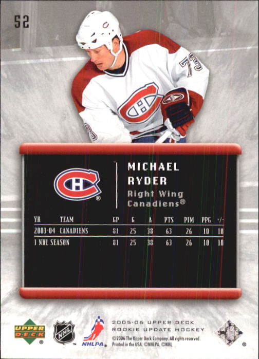 2005-06 Upper Deck Rookie Update Hockey Card Pick - Picture 99 of 215