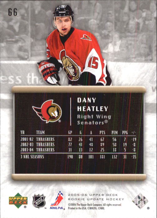 2005-06 Upper Deck Rookie Update Hockey Card Pick - Picture 127 of 215