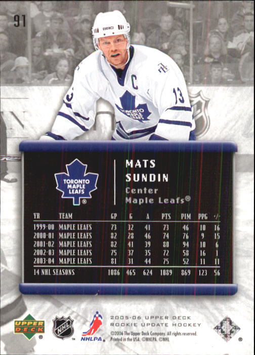2005-06 Upper Deck Rookie Update Hockey Card Pick - Picture 175 of 215