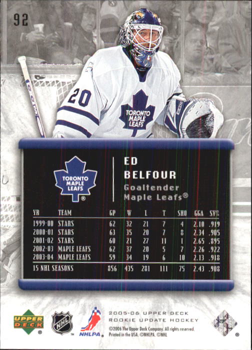 2005-06 Upper Deck Rookie Update Hockey Card Pick - Picture 177 of 215