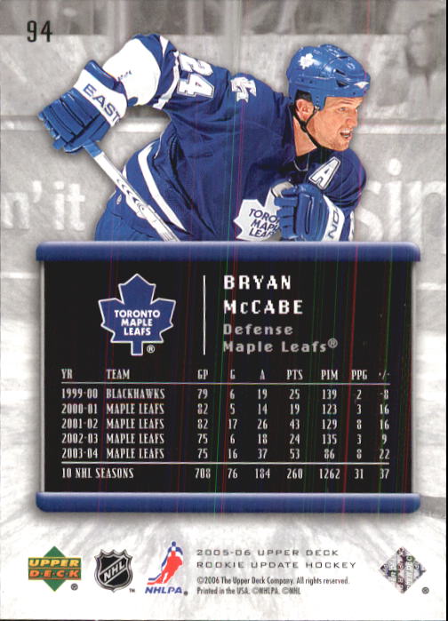 2005-06 Upper Deck Rookie Update Hockey Card Pick - Picture 181 of 215