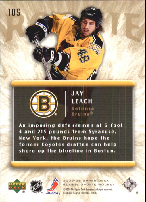 2005-06 Upper Deck Rookie Update Hockey Card Pick - Picture 195 of 215