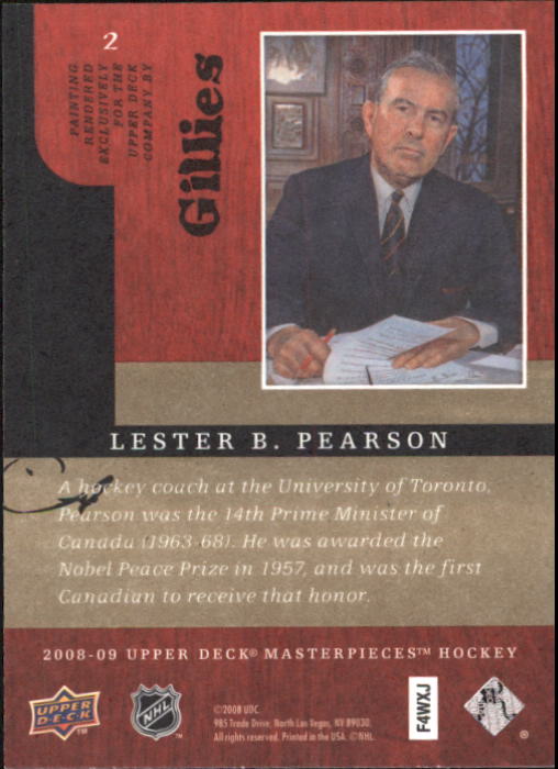 2008-09 UD Masterpieces Hockey Card Pick