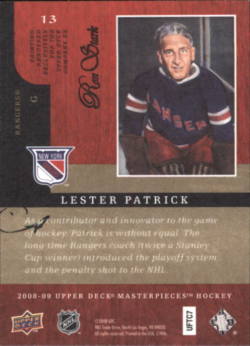 2008-09 UD Masterpieces Hockey Card Pick