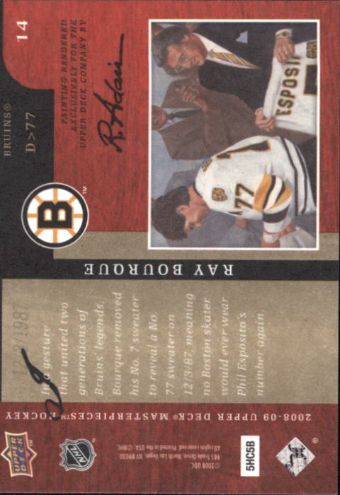 2008-09 UD Masterpieces Hockey Card Pick