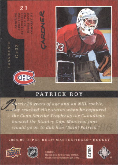 2008-09 UD Masterpieces Hockey Card Pick