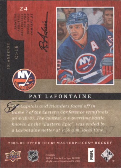 2008-09 UD Masterpieces Hockey Card Pick