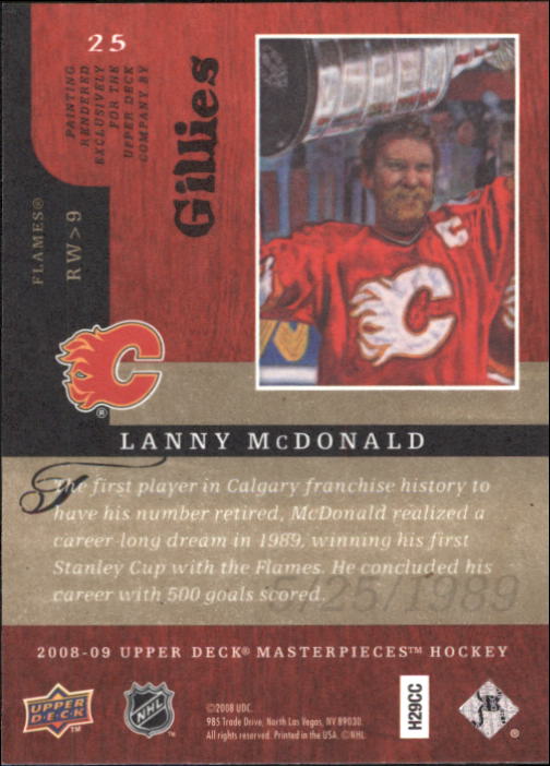 2008-09 UD Masterpieces Hockey Card Pick