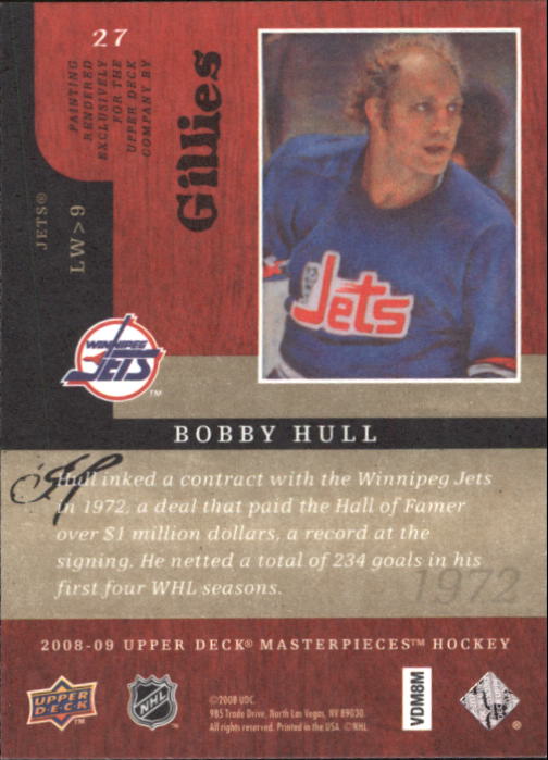 2008-09 UD Masterpieces Hockey Card Pick