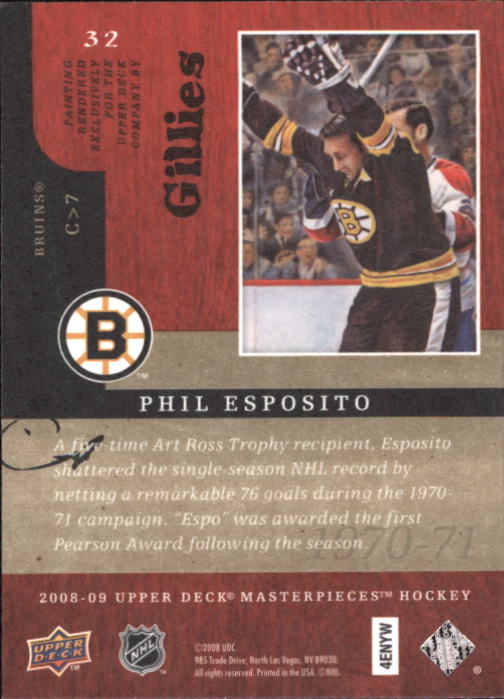 2008-09 UD Masterpieces Hockey Card Pick