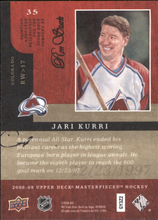 2008-09 UD Masterpieces Hockey Card Pick