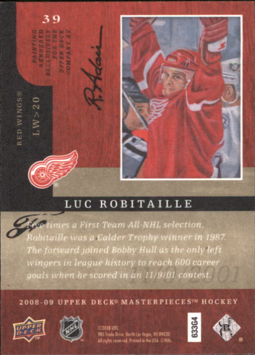 2008-09 UD Masterpieces Hockey Card Pick