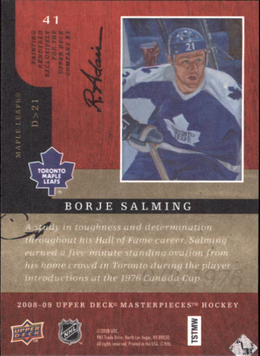 2008-09 UD Masterpieces Hockey Card Pick