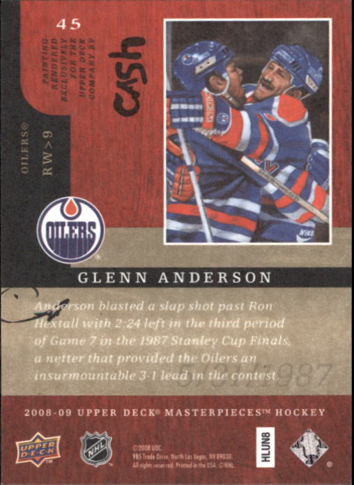 2008-09 UD Masterpieces Hockey Card Pick