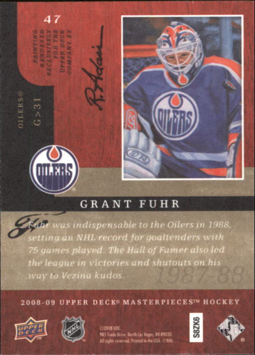 2008-09 UD Masterpieces Hockey Card Pick