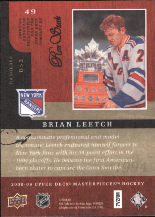 2008-09 UD Masterpieces Hockey Card Pick