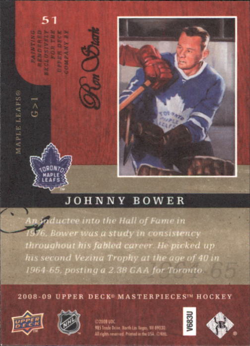 2008-09 UD Masterpieces Hockey Card Pick