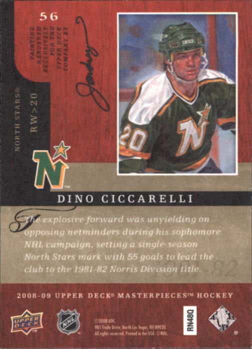 2008-09 UD Masterpieces Hockey Card Pick