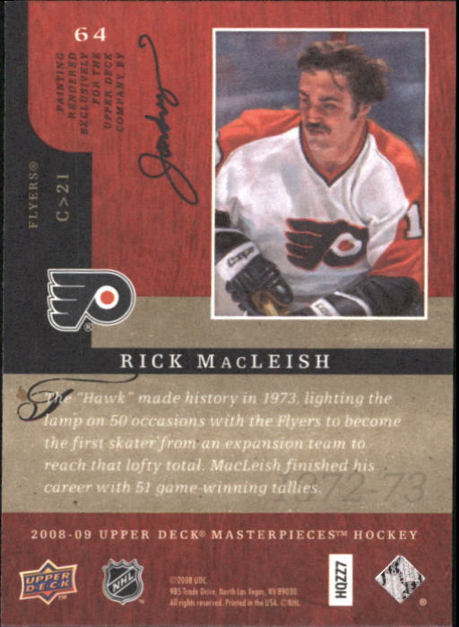 2008-09 UD Masterpieces Hockey Card Pick