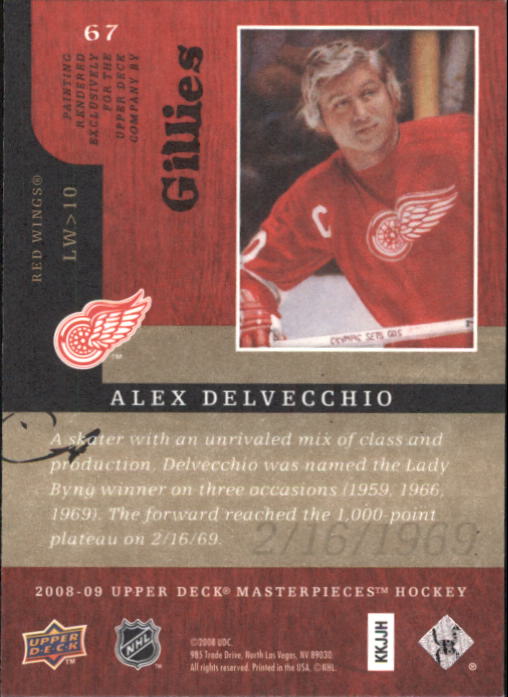 2008-09 UD Masterpieces Hockey Card Pick