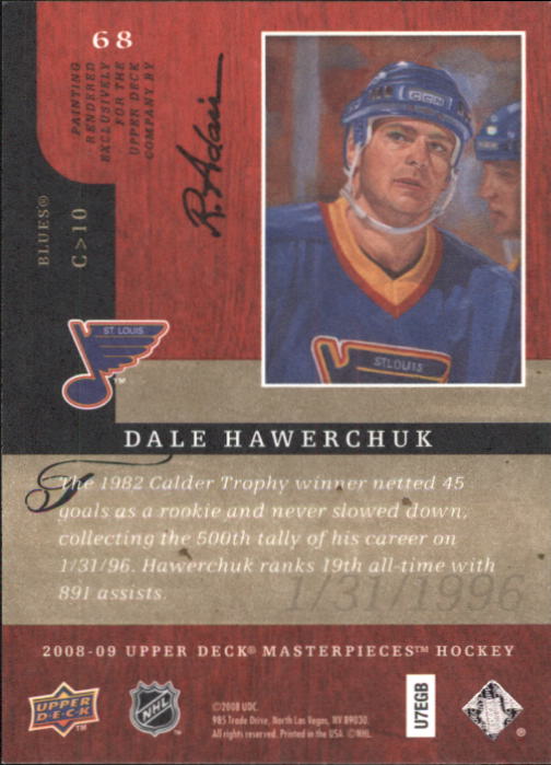 2008-09 UD Masterpieces Hockey Card Pick