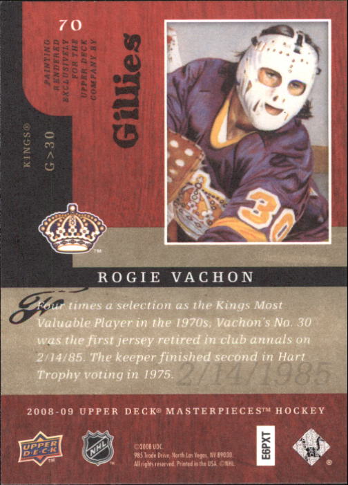 2008-09 UD Masterpieces Hockey Card Pick