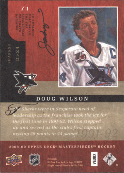 2008-09 UD Masterpieces Hockey Card Pick