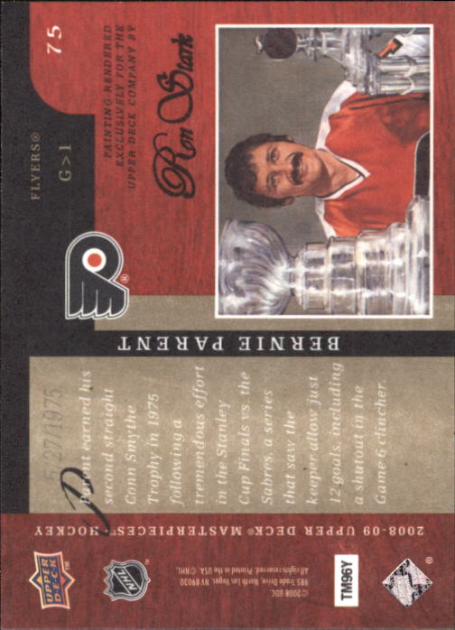 2008-09 UD Masterpieces Hockey Card Pick