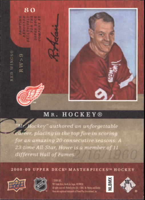 2008-09 UD Masterpieces Hockey Card Pick